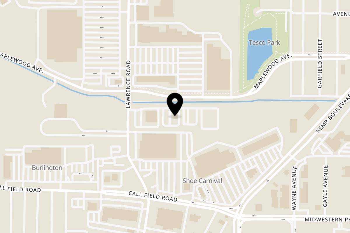 Map showing the location of Taco Casa Maplewood Ave. – Wichita Falls, TX on 3404 Maplewood Ave in Wichita Falls