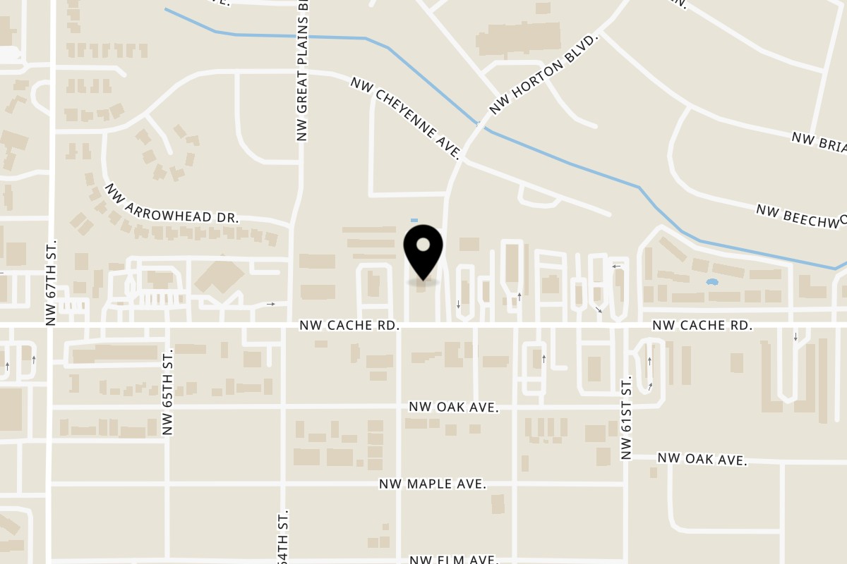 Map showing the location of Taco Casa Lawton on 6201 NW Cache Rd in Lawton
